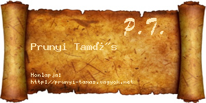 Prunyi Tamás névjegykártya